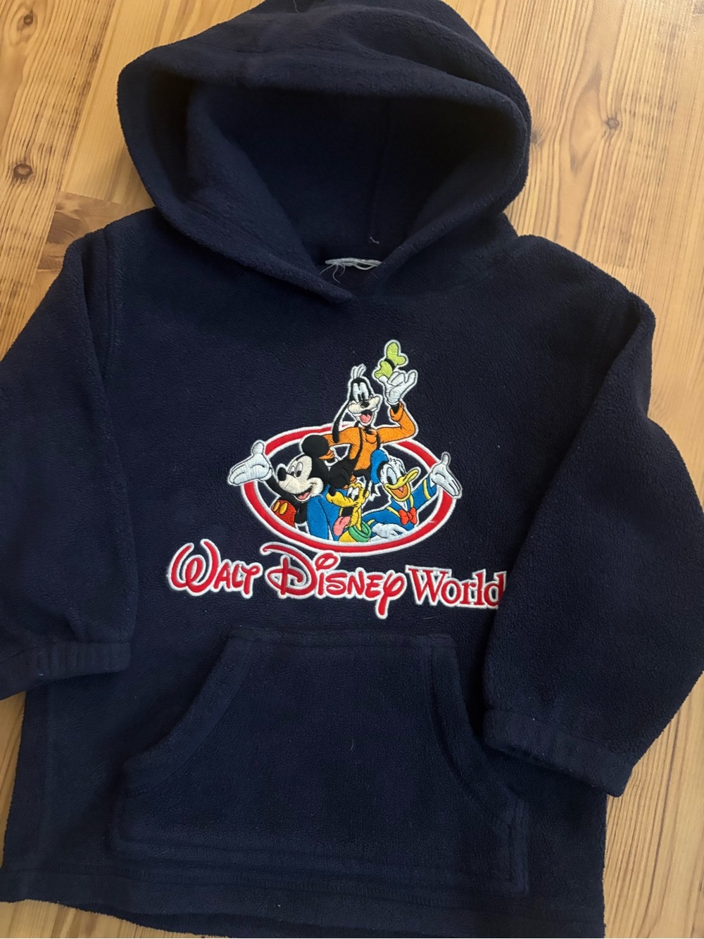 Disney Navy Pullover Hoodie with Classic Character Embroidery
